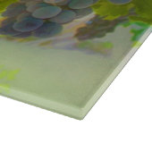 Prachtige wijnglas en druiven snijvlak snijplank (Hoek)