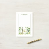 Prachtige wijnomgeving met bloemen post-it® notes (Op bureau)