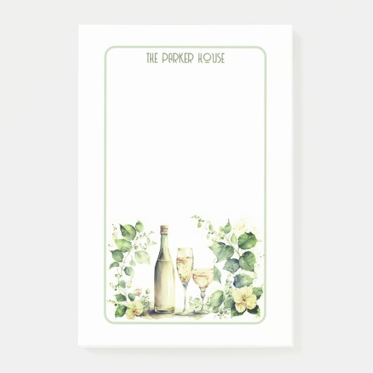 Prachtige wijnomgeving met bloemen post-it® notes (Voorkant)