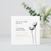 Prachtige Wild Rustic Elegant Black Floral Wedding Kaart (Staand voorkant)