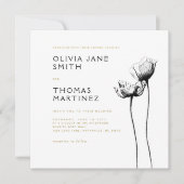 Prachtige Wild Rustic Elegant Black Floral Wedding Kaart (Voorkant)