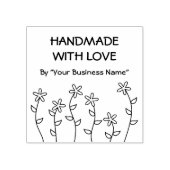 Prachtige Wildbloemen Handgemaakt met Love Quote Rubberstempel (Afrduk)
