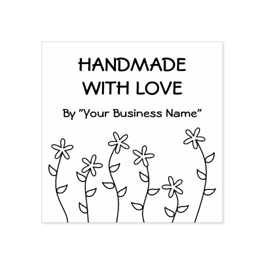 Prachtige Wildbloemen Handgemaakt met Love Quote Rubberstempel (Afrduk)