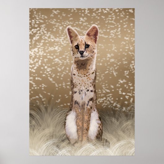 Prachtige wilde Afrikaanse serval Poster (Voorkant)
