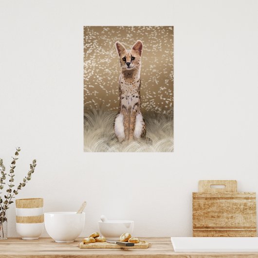 Prachtige wilde Afrikaanse serval Poster (Keuken)