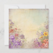 Prachtige wilde bloemen elegante bruiloft kaart (Achterkant)