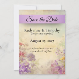 Prachtige Wilde Bloemen Elegante Trouwdag Save The Date