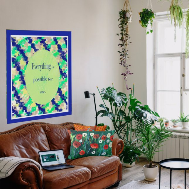 Prachtige wildebloem Acrylverf, drager Gen. Bkgd Kussen (Creator heeft geüpload)