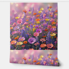 Prachtige Wildflower Bloemenweide Peel en Stick Behang