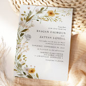 Prachtige Wildflower Botanische moderne bruiloft Kaart