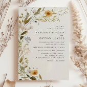 Prachtige Wildflower Botanische moderne bruiloft Kaart