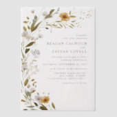 Prachtige Wildflower Rustieke Bloemen Huwelijk Vellum Uitnodigingen (Voorkant)