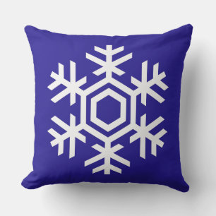 Prachtige Winter Blauw Witte Sneeuwvlok Kerstmis Kussen