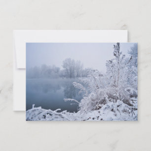 Prachtige Winter Lake Scene RSVP Bedankkaart