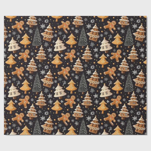 Prachtige winter peperkoek cadeaupapier (Vlak)