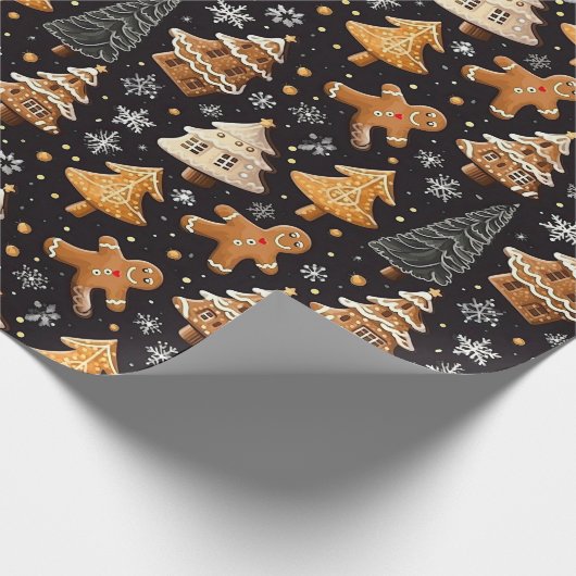 Prachtige winter peperkoek cadeaupapier (Hoek)