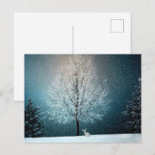 Prachtige winterboom - Compleet met konijn! Briefkaart (Voorkant / Achterkant)