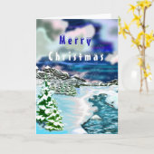 Prachtige winterlandschap kerst Kaart (Gele Bloem)