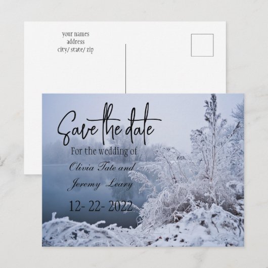 Prachtige Wintermeer Scene sparen het Briefkaart D (Voorkant / Achterkant)