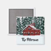 Prachtige winterschuur magneet (Voorkant / Achterkant)