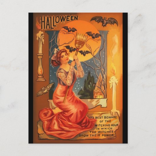 Prachtige Witch  Halloween Greeting Briefkaart (Voorkant)