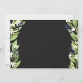 Prachtige witte bloemenblauwe bessen vakantie brun kaart (Achterkant)