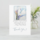 Prachtige witte Calla Lilies in Waterverf Bedankkaart (Staand voorkant)