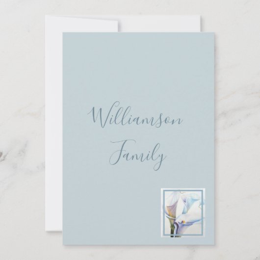 Prachtige witte Calla Lilies in Waterverf Bedankkaart (Achterkant)