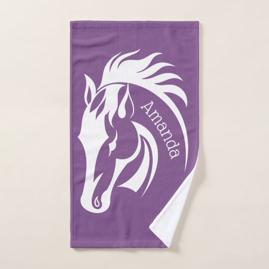 Prachtige witte doekdoekset voor paardenontwerp bad handdoek (Handdoek)
