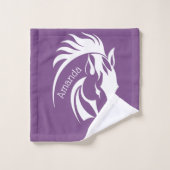 Prachtige witte doekdoekset voor paardenontwerp bad handdoek (Wasdoekje)