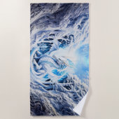 Prachtige witte draak fantasie strandlaken (Voorkant)