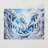 Prachtige witte drakenfantasie briefkaart (Voorkant)