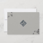 Prachtige witte en perzik bloemige pioenrozen RSVP kaartje (Achterkant)