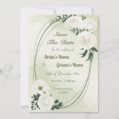 prachtige witte florale geometrie save the date (Voorkant)