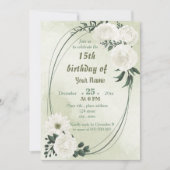 prachtige witte florale geometrische verjaardagsfe kaart (Voorkant)