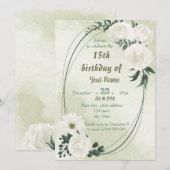 prachtige witte florale geometrische verjaardagsfe kaart (Voorkant / Achterkant)