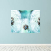 Prachtige witte gezwollen bloem canvas afdruk (Insitu (Houten vloer))