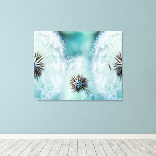Prachtige witte gezwollen bloem canvas afdruk (Insitu (Houten vloer))