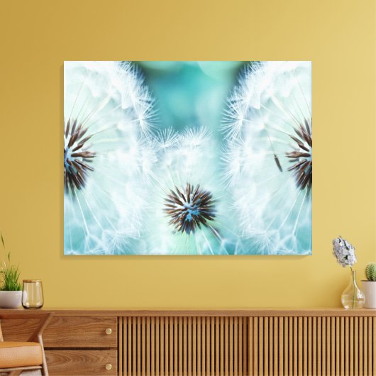 Prachtige witte gezwollen bloem canvas afdruk (Insitu (Woonkamer))