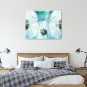 Prachtige witte gezwollen bloem canvas afdruk (Insitu (Slaapkamer))
