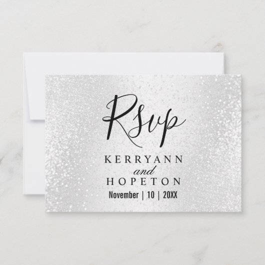Prachtige witte glitter - RSVP (Voorkant)