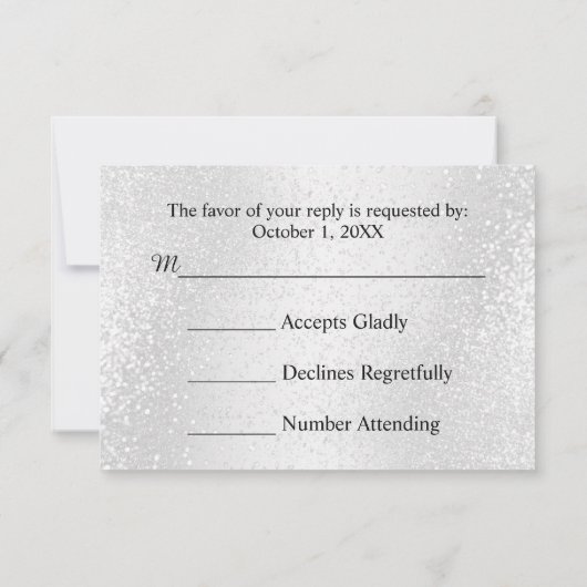 Prachtige witte glitter - RSVP (Achterkant)