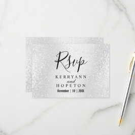 Prachtige witte glitter - RSVP Kaartje