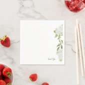 Prachtige Witte Hortensia Bloem Witte Bruiloft   Servet (Insitu)