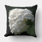 Prachtige Witte Hortensia Bloemengeworpen Kussen (Voorkant)