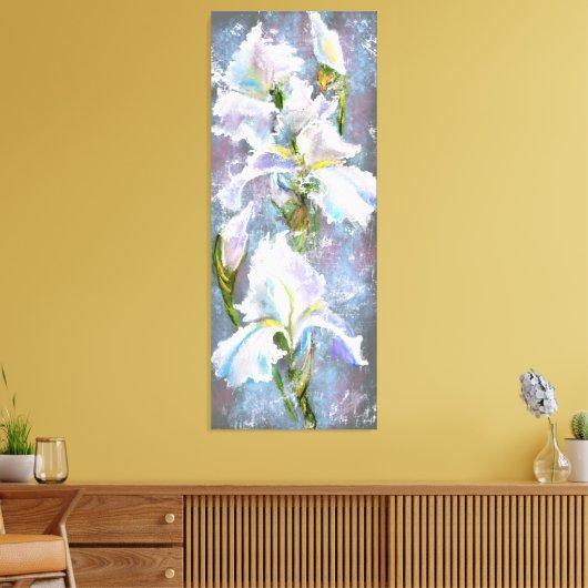 Prachtige witte Ierland-bloemen - Oorspronkelijk s Canvas Afdruk (Insitu (Woonkamer))