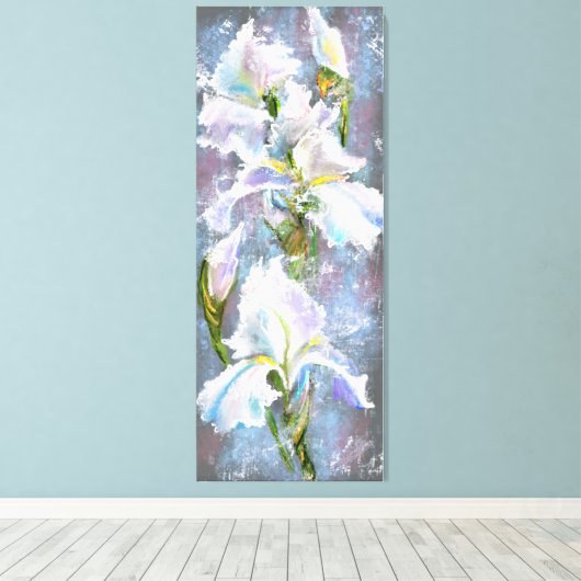 Prachtige witte Ierland-bloemen - Oorspronkelijk s Canvas Afdruk (Insitu (Houten vloer))