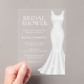 Prachtige witte jurk Vrijgezellenfeest Acryl Uitnodigingen (Insitu (Draagbaar))