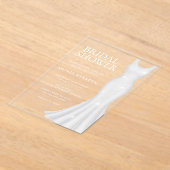 Prachtige witte jurk Vrijgezellenfeest Acryl Uitnodigingen (Laagn)