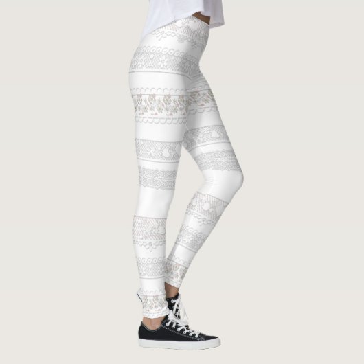 Prachtige, witte, kant leggings, kant, gezicht, vl leggings (Rechts)